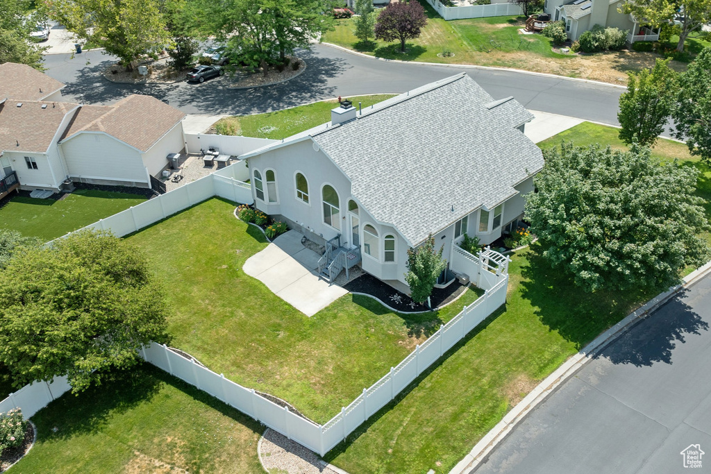 Aerial view of residential area