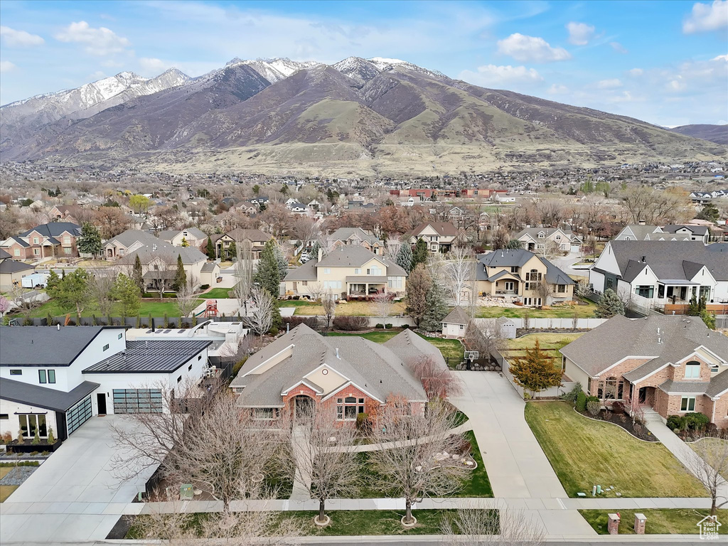 Mountain view featuring nearby suburban area