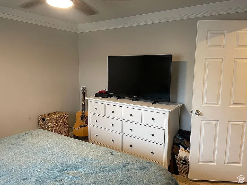 Bedroom with crown molding