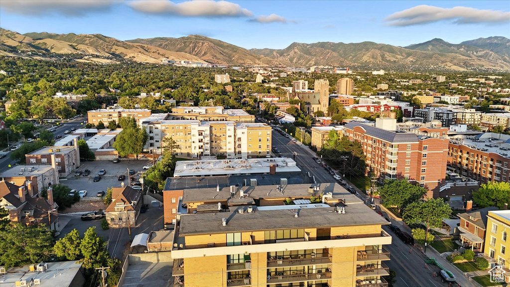 View of urban area featuring a mountain backdrop