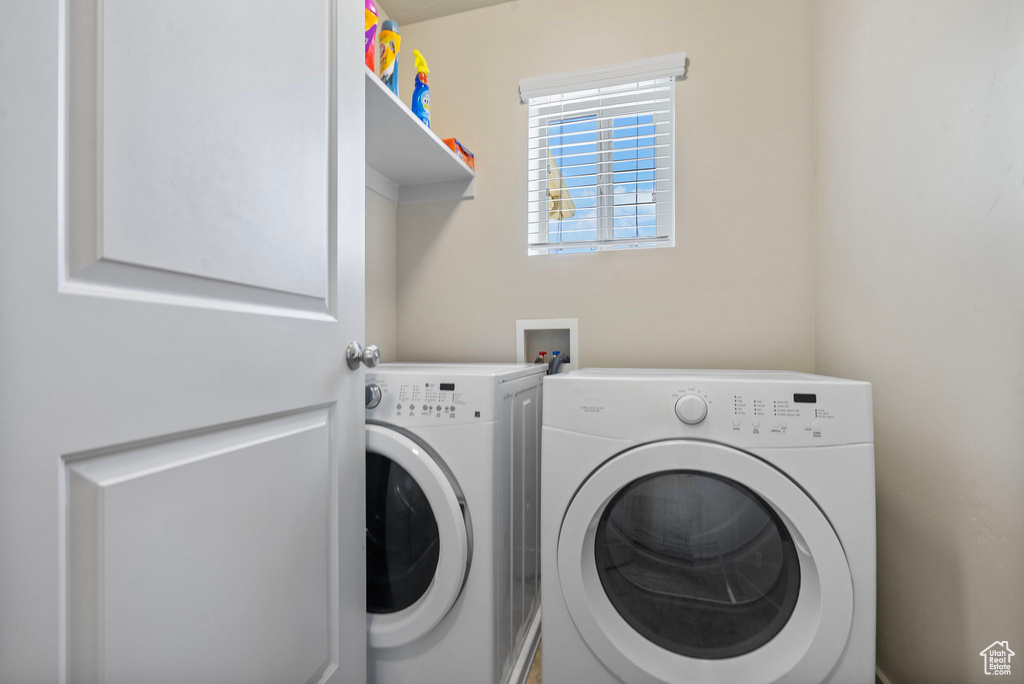 Laundry area featuring washer and dryer