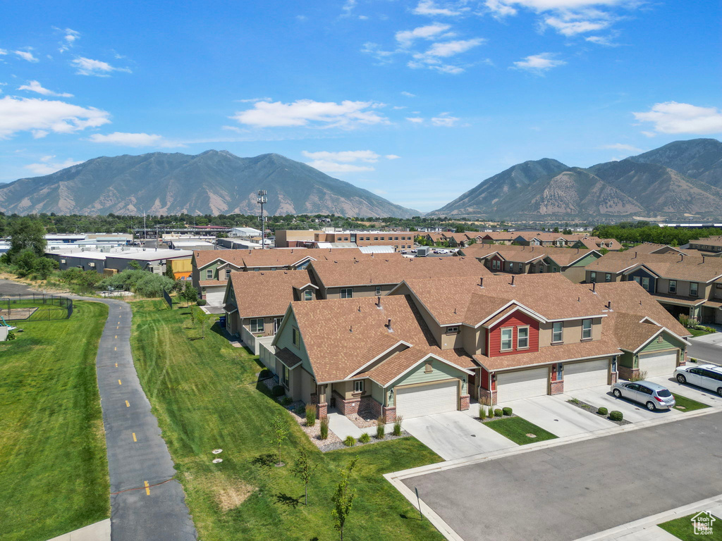 Mountain view featuring nearby suburban area