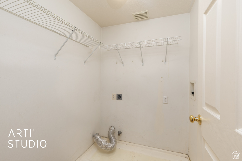 Washroom with electric dryer hookup