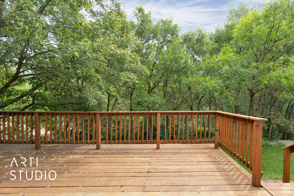 View of wooden deck