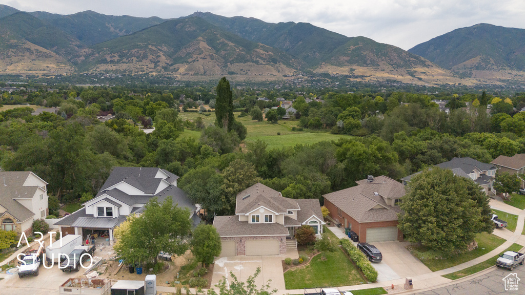 Mountain view with nearby suburban area