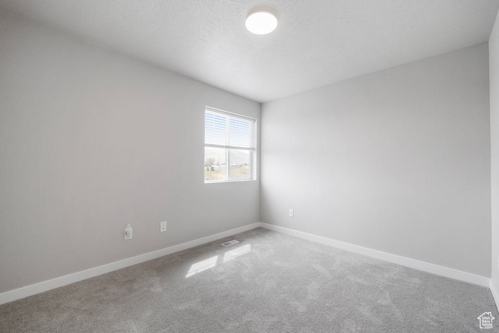 Carpeted spare room featuring baseboards