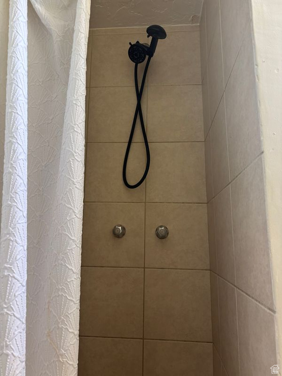 Full bathroom with tiled shower