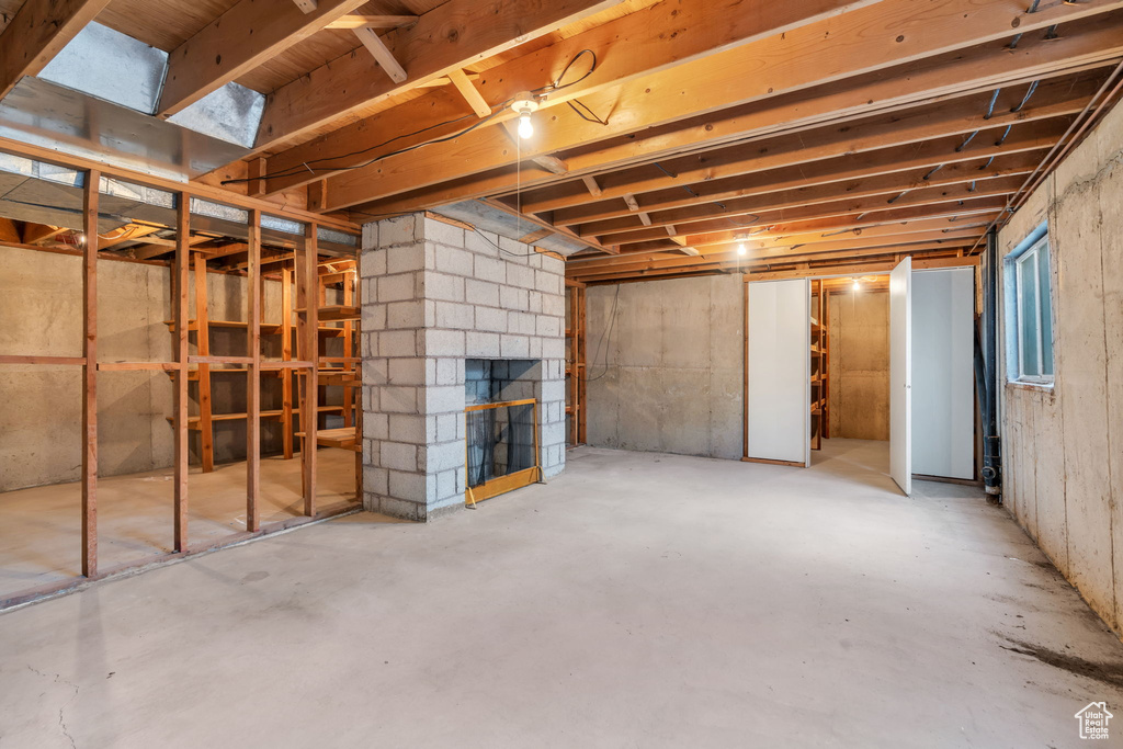 View of unfinished basement