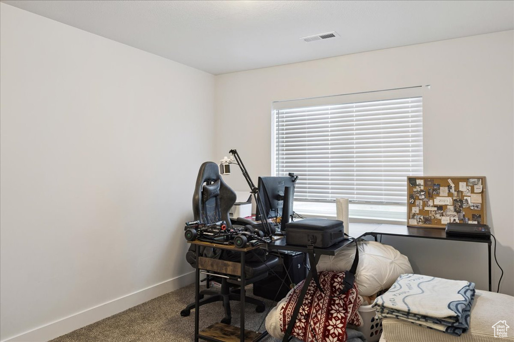 Office area featuring carpet and plenty of natural light