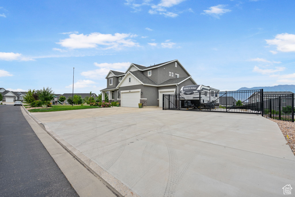 View of concrete road featuring a residential view