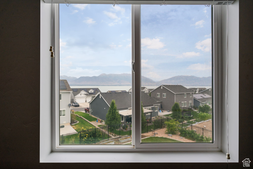 Detailed view of mountains and a residential view