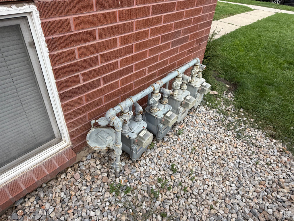 Exterior view of brick siding