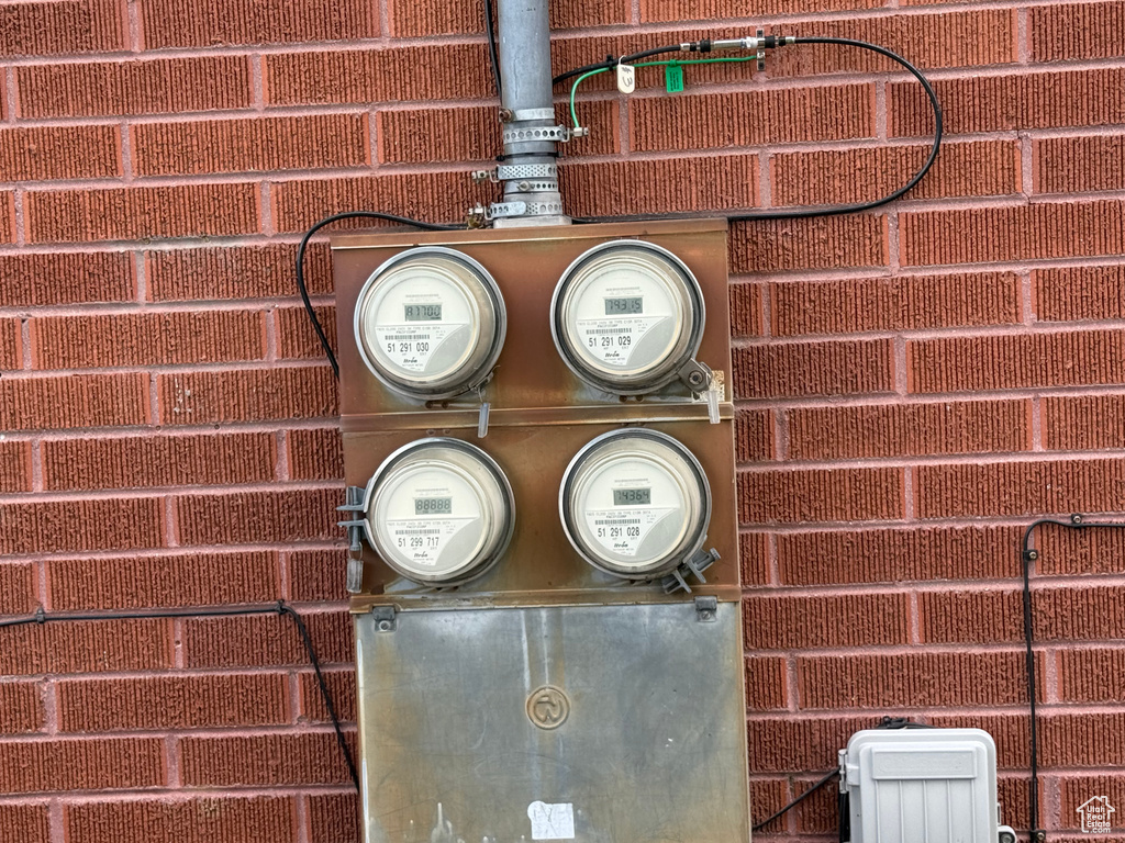 Exterior view of brick siding and electric meter