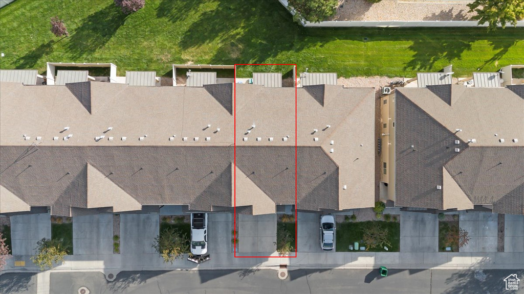 Aerial view of property's location featuring property parcel outlined