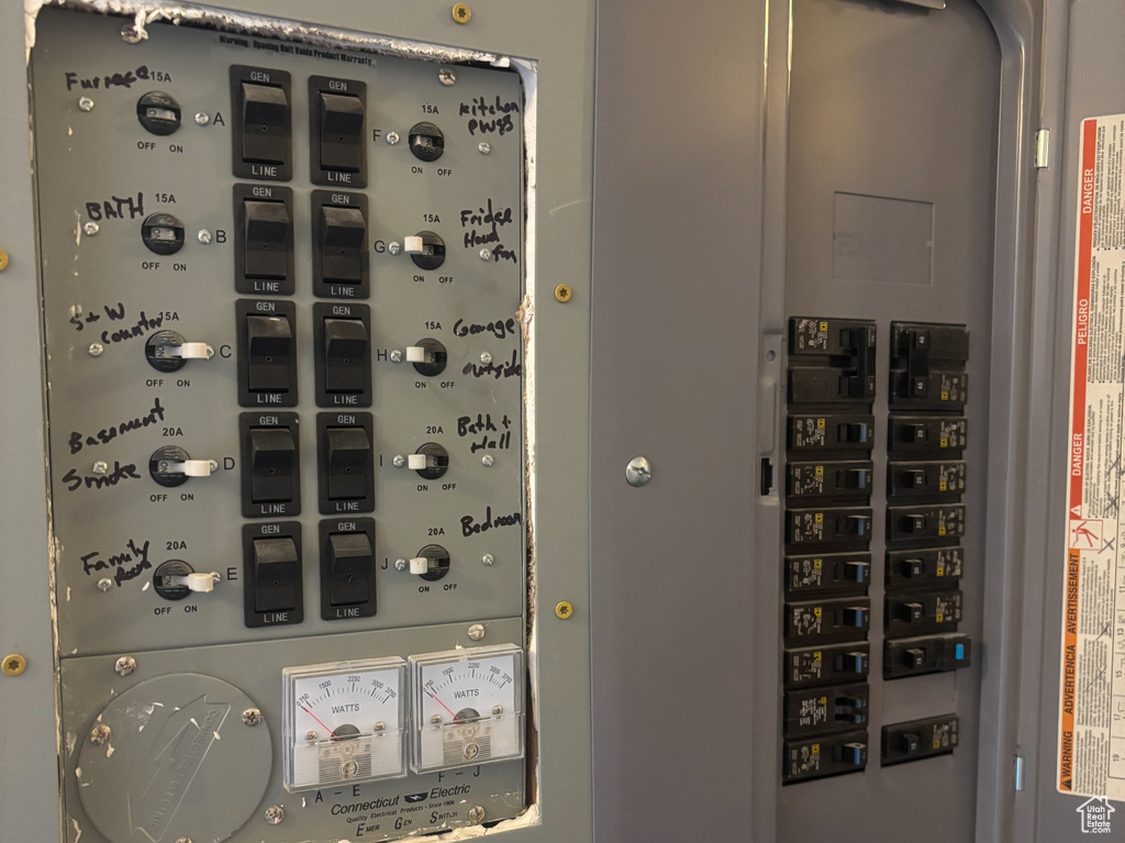 Utility room with electric panel
