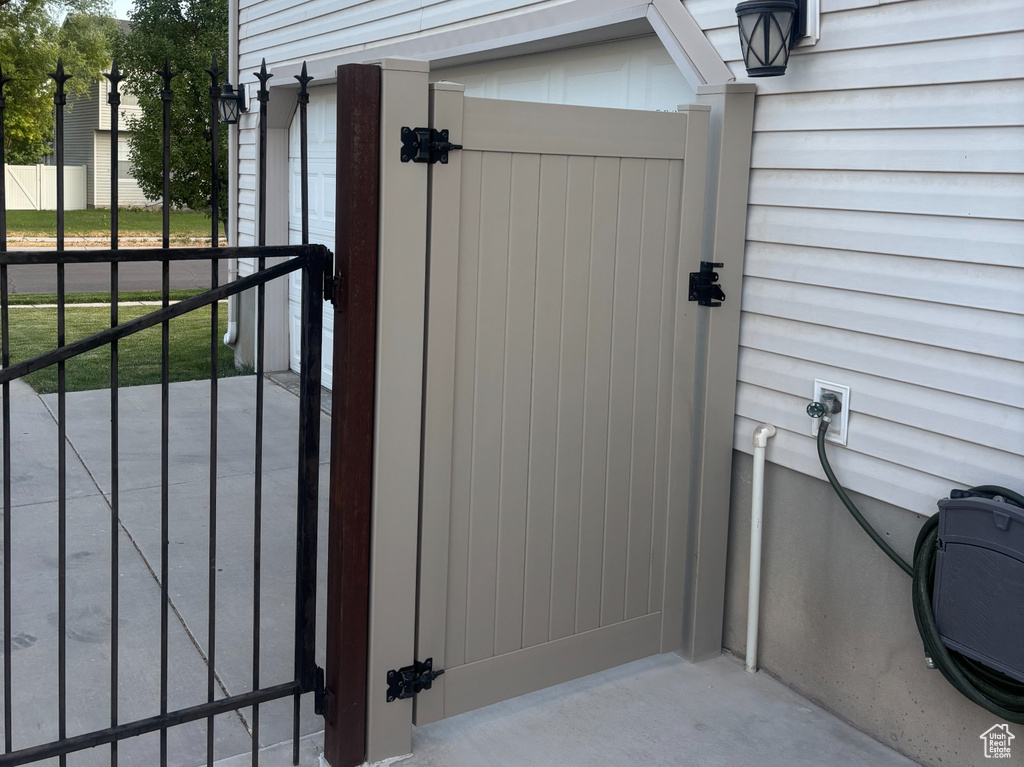 View of exterior entry with a gate