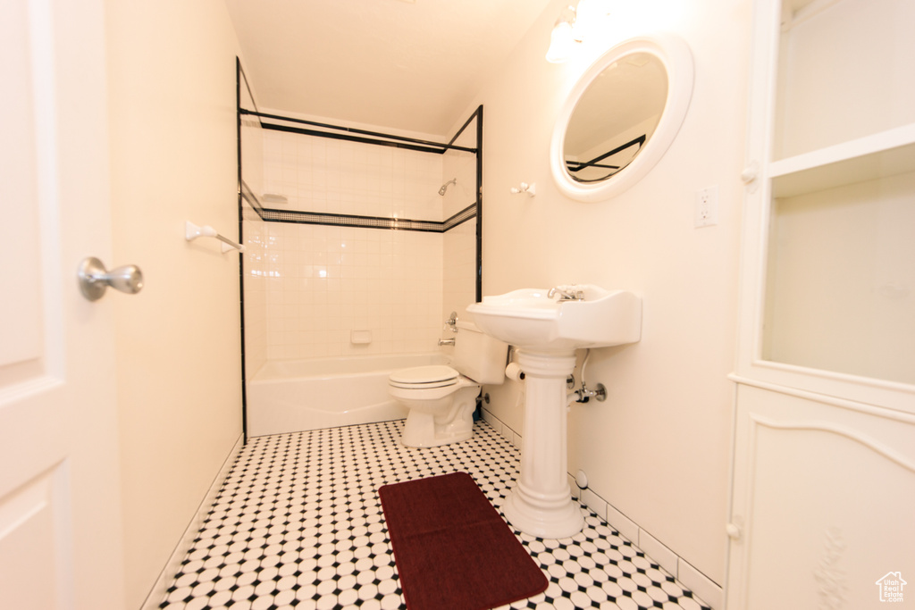 Full bath with  shower combination and toilet