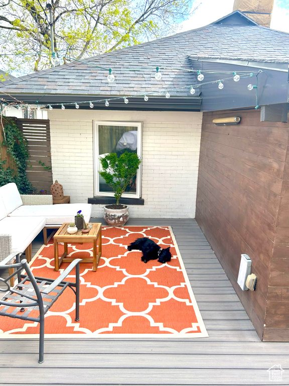 View of wooden deck