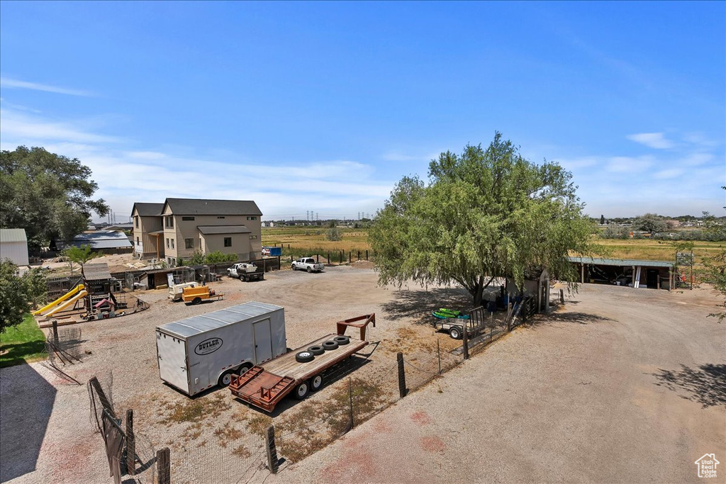 View of yard featuring a playground