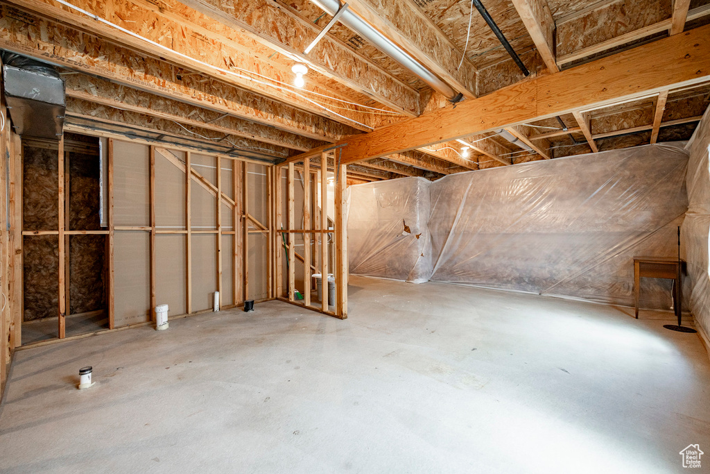 View of unfinished basement