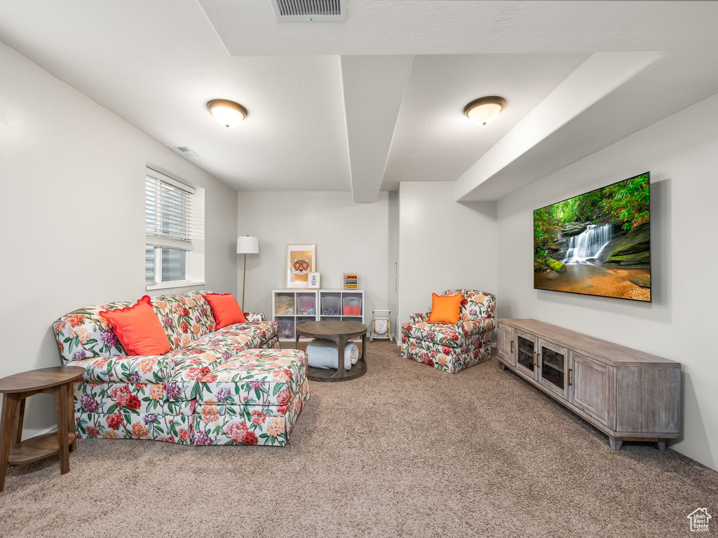 View of carpeted living room