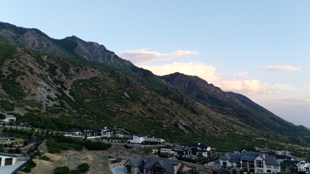 View of mountain backdrop with nearby suburban area