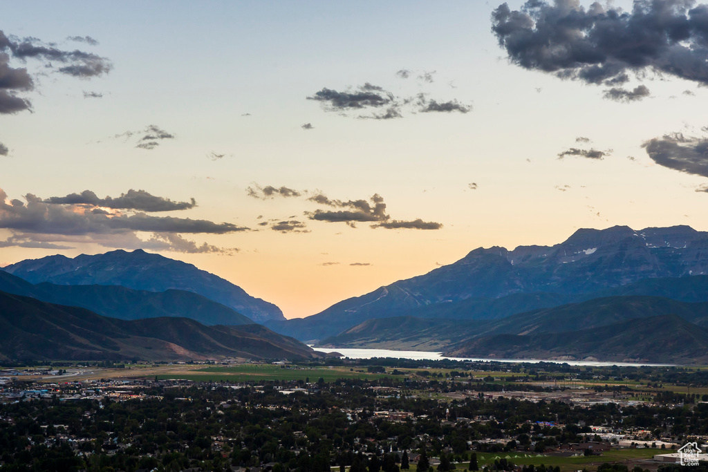 Mountain view with a large body of water
