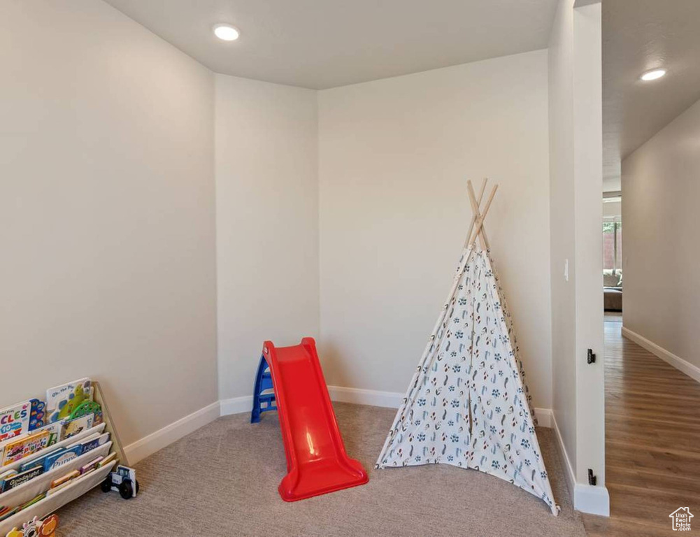 Playroom with recessed lighting