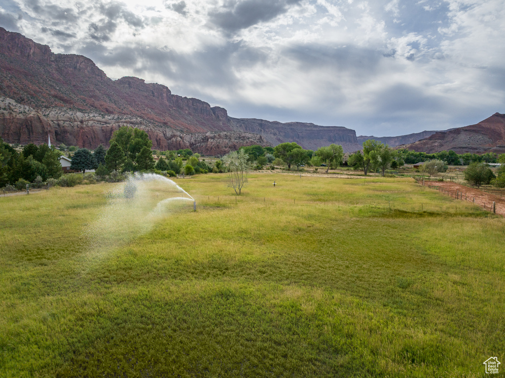 Mountain view with rural landscape