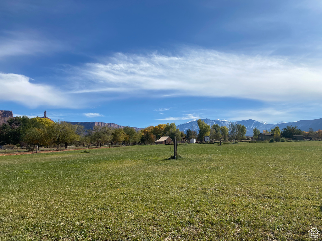 View of mountain background with rural landscape