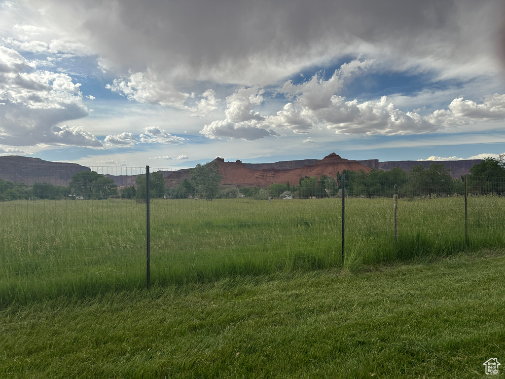 Mountain view with rural landscape