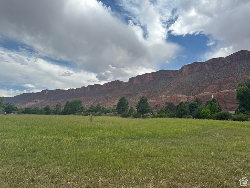 Mountain view with rural landscape
