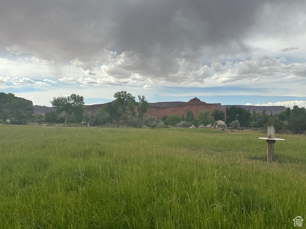 Mountain view with rural landscape