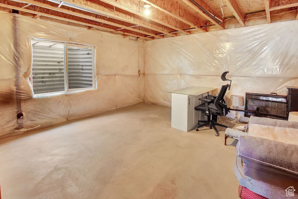 View of unfinished basement