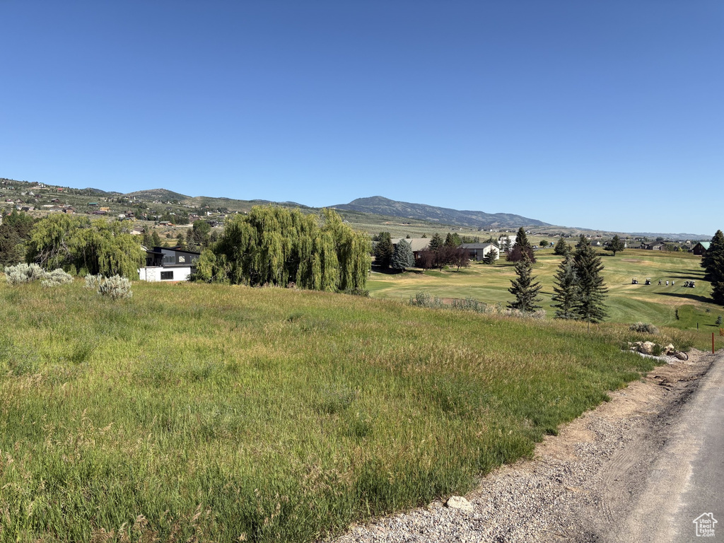 Mountain view with rural landscape