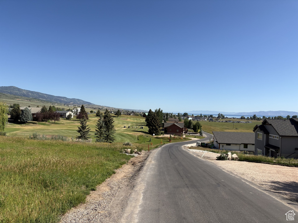 View of asphalt road with a mountain view