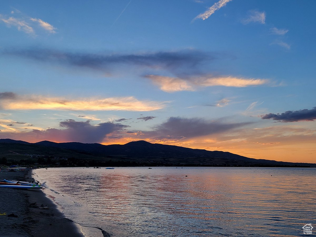 Water view featuring a mountain backdrop