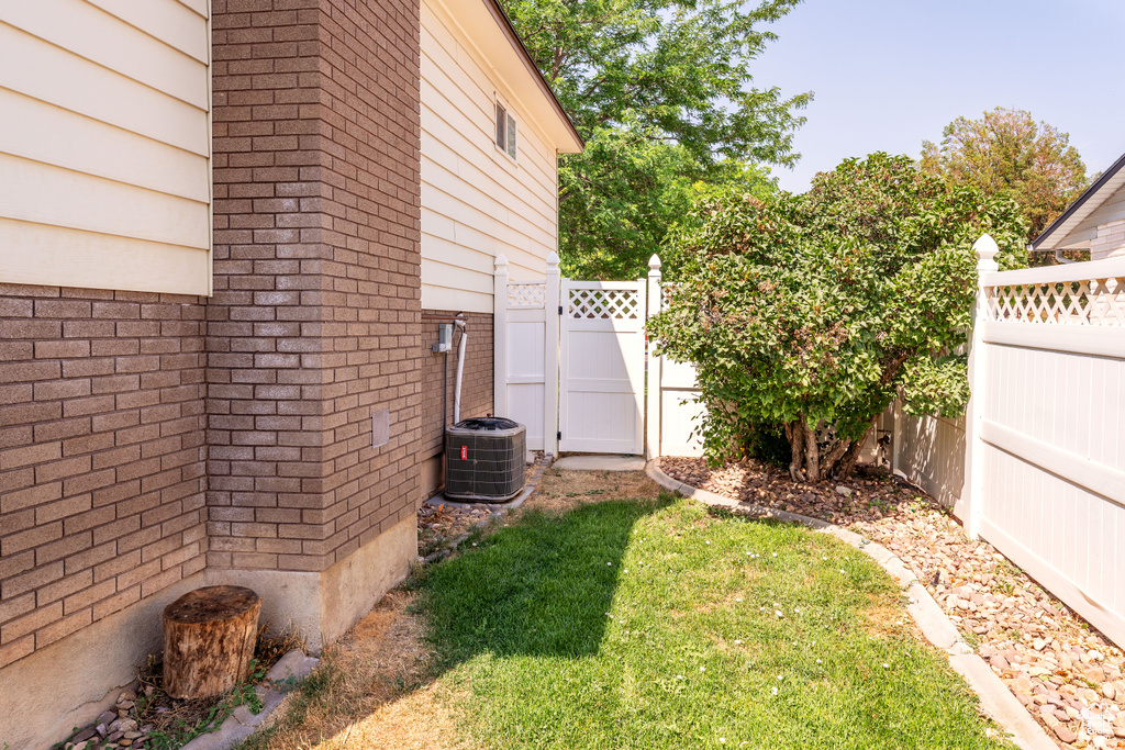 View of yard with a gate