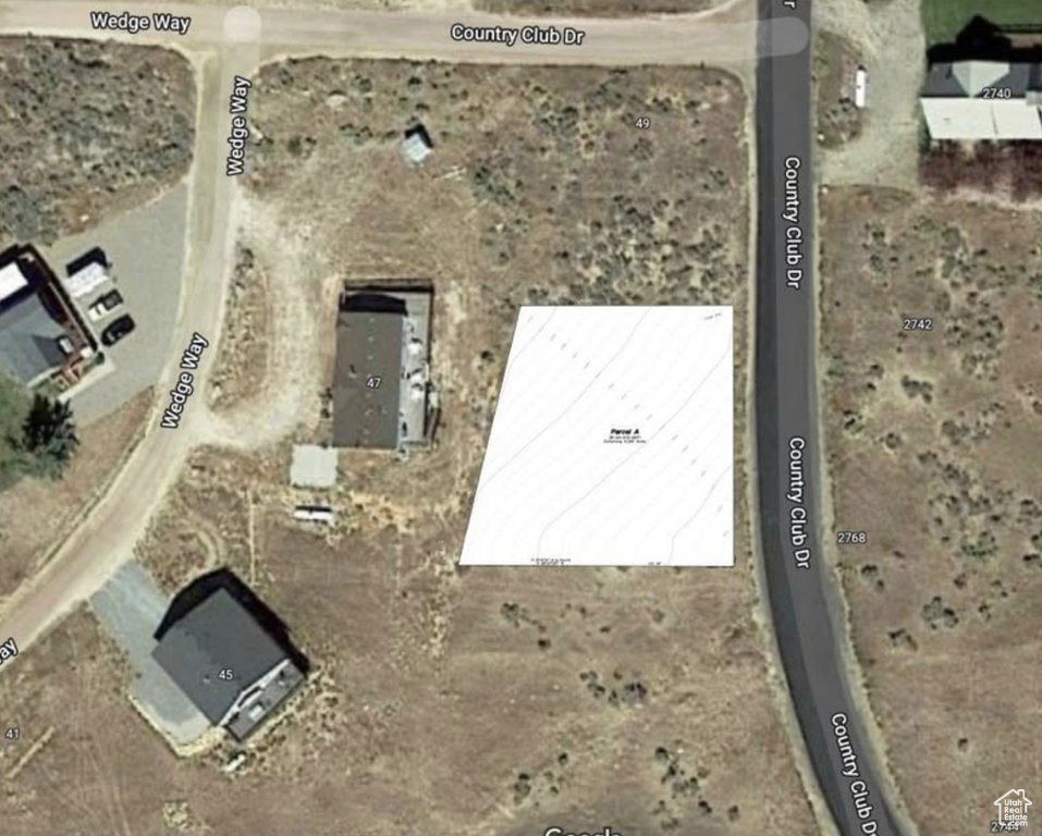Aerial map of property and surrounding area