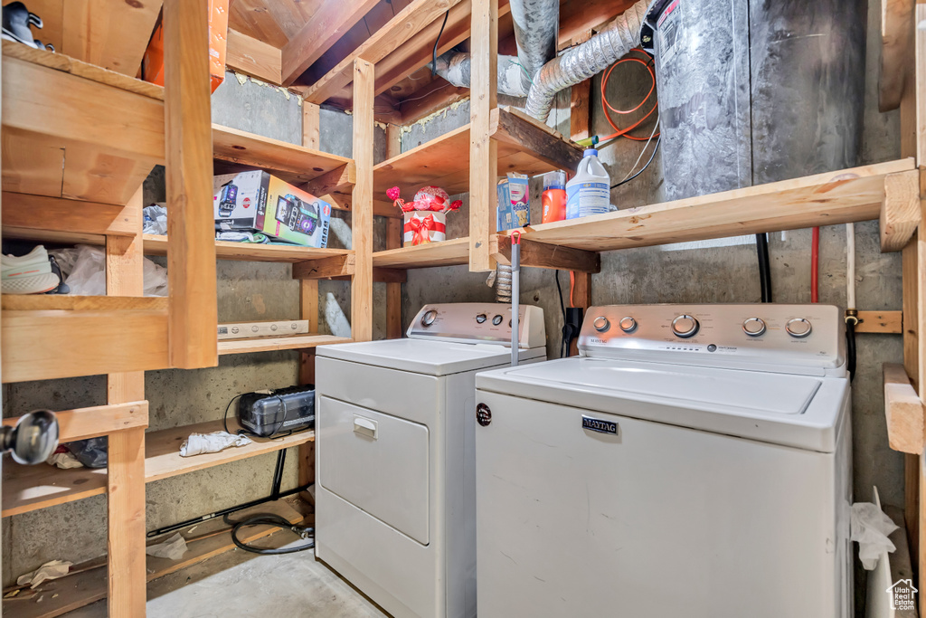 Laundry room with separate washer and dryer