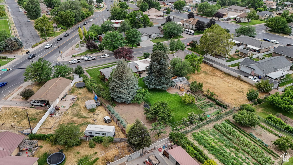 Aerial perspective of suburban area