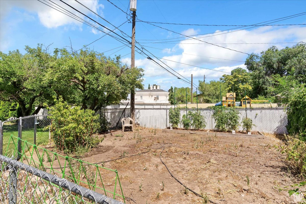 View of fenced yard