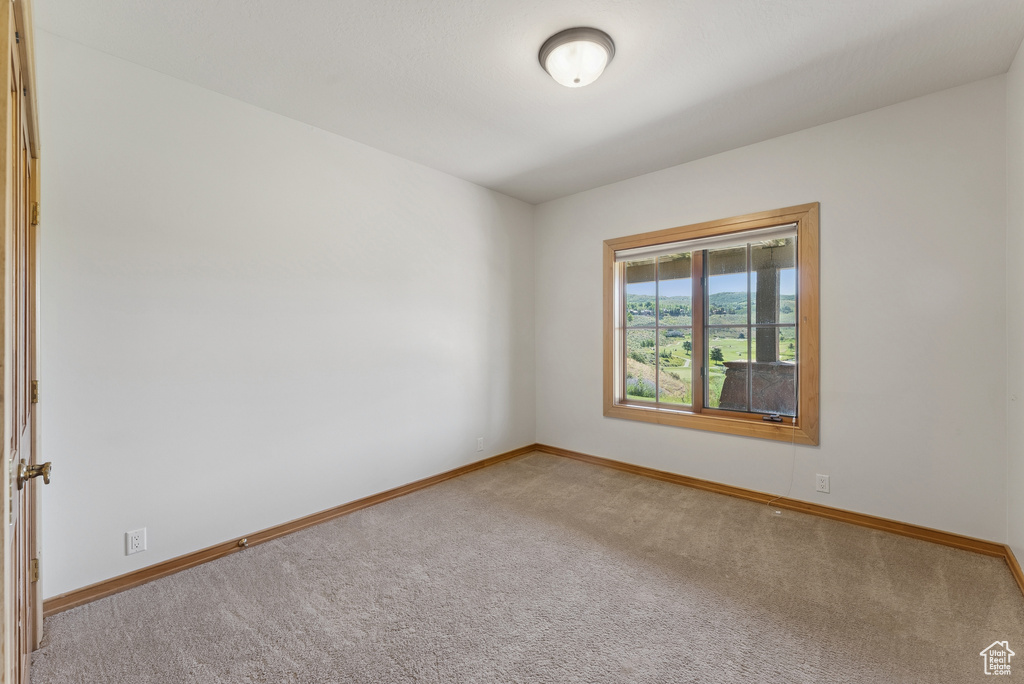 Spare room featuring carpet