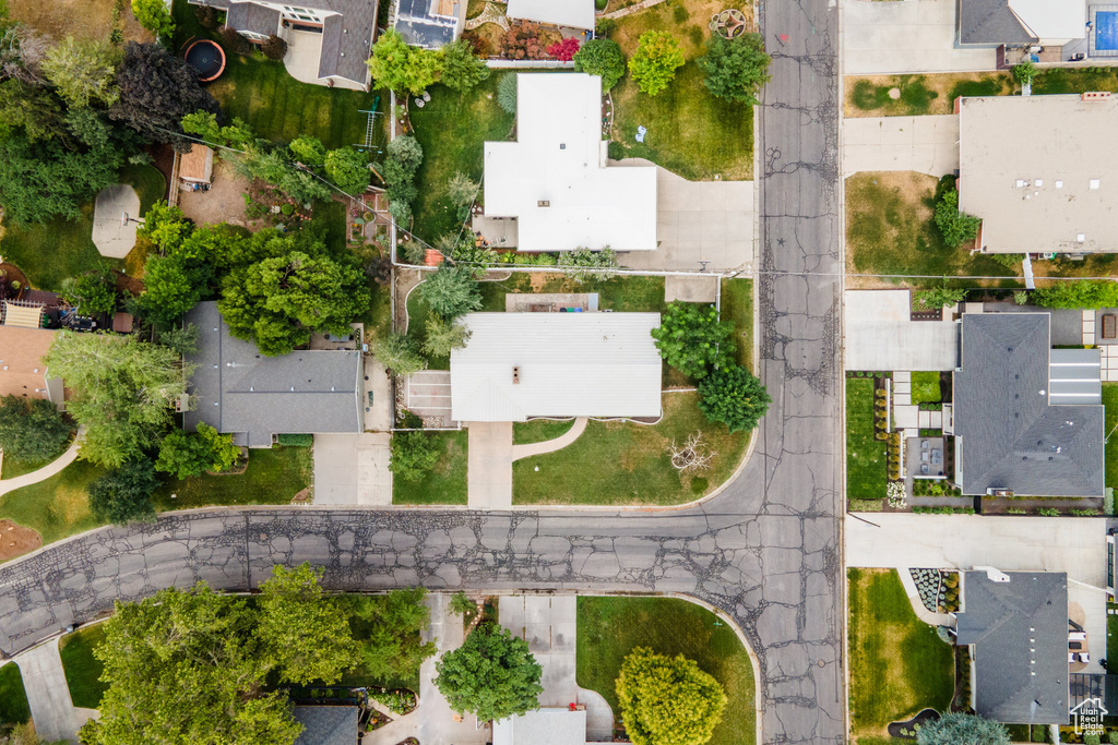 Aerial perspective of suburban area