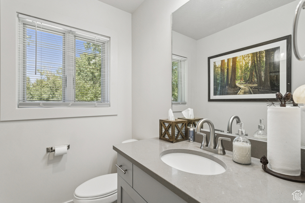 Bathroom with toilet and vanity