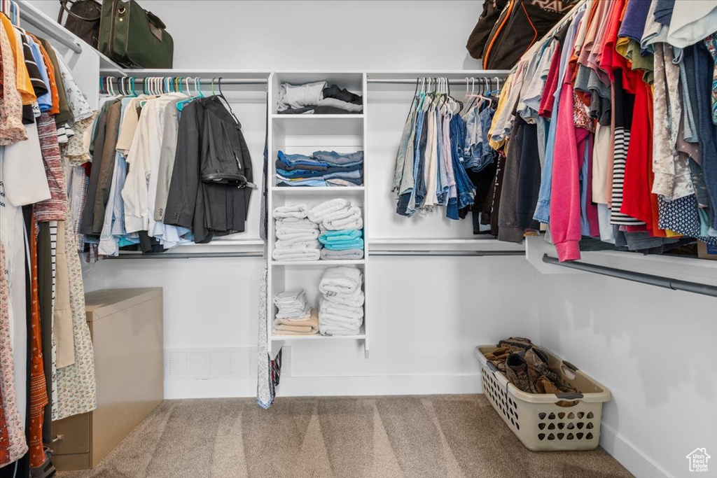 Spacious closet featuring carpet floors