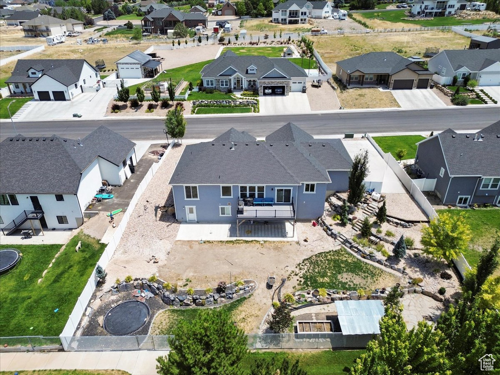 Aerial view of residential area
