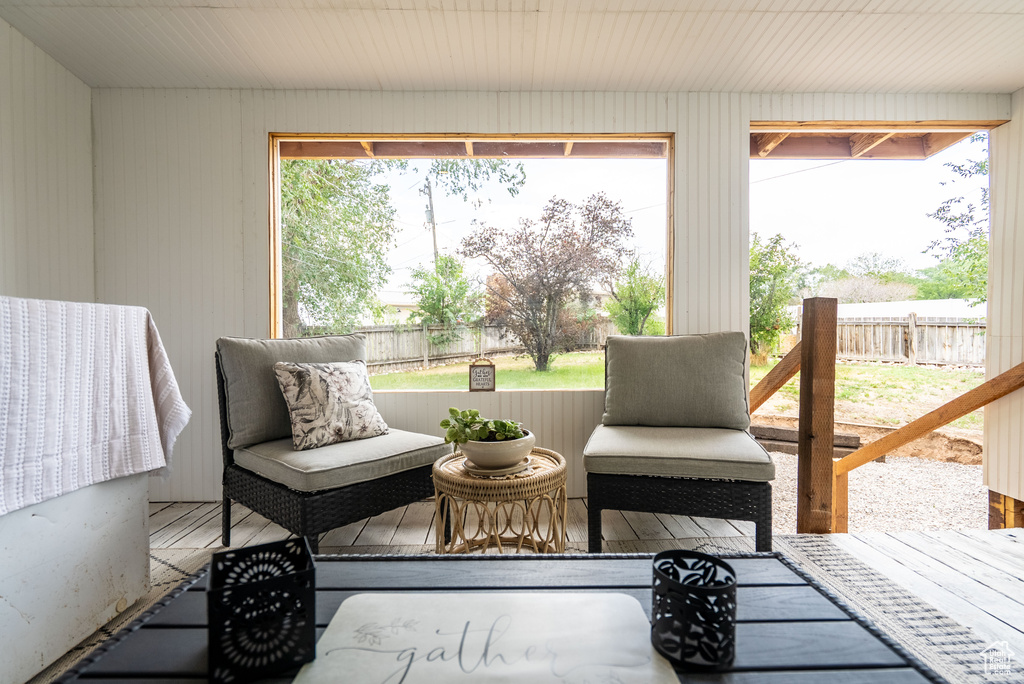 View of fenced backyard