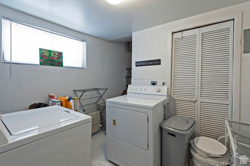 Laundry room with washer and dryer