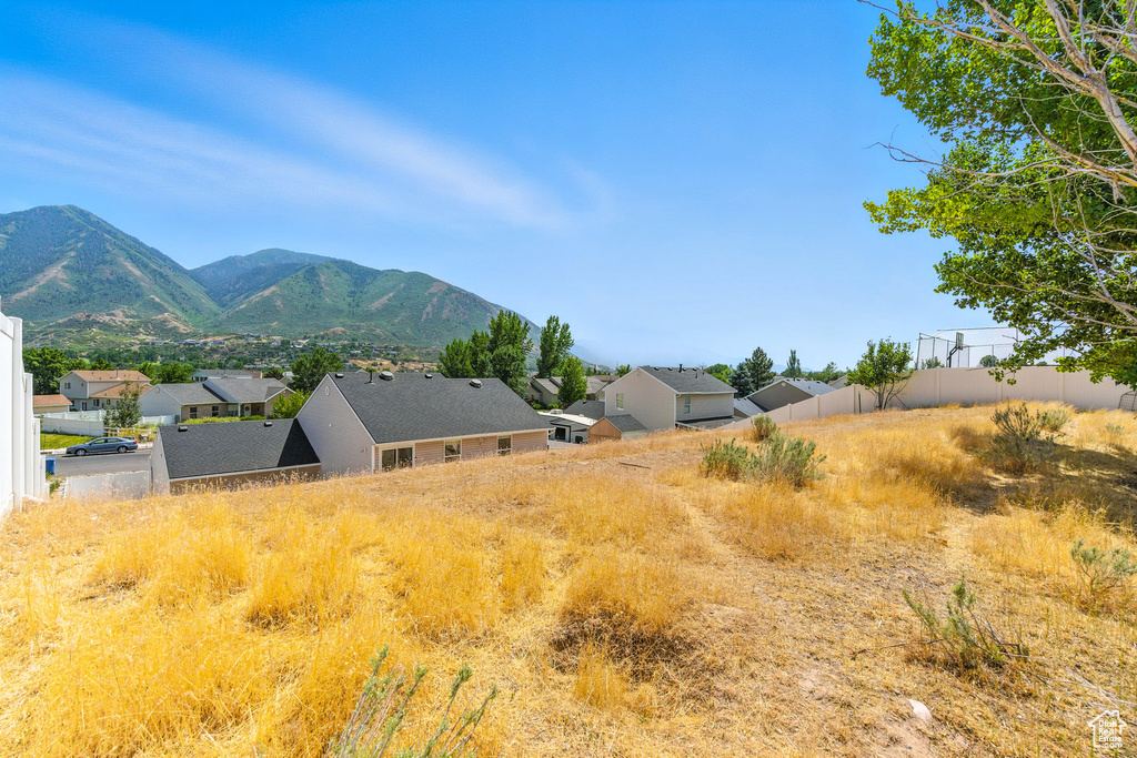 View of mountain background with nearby suburban area